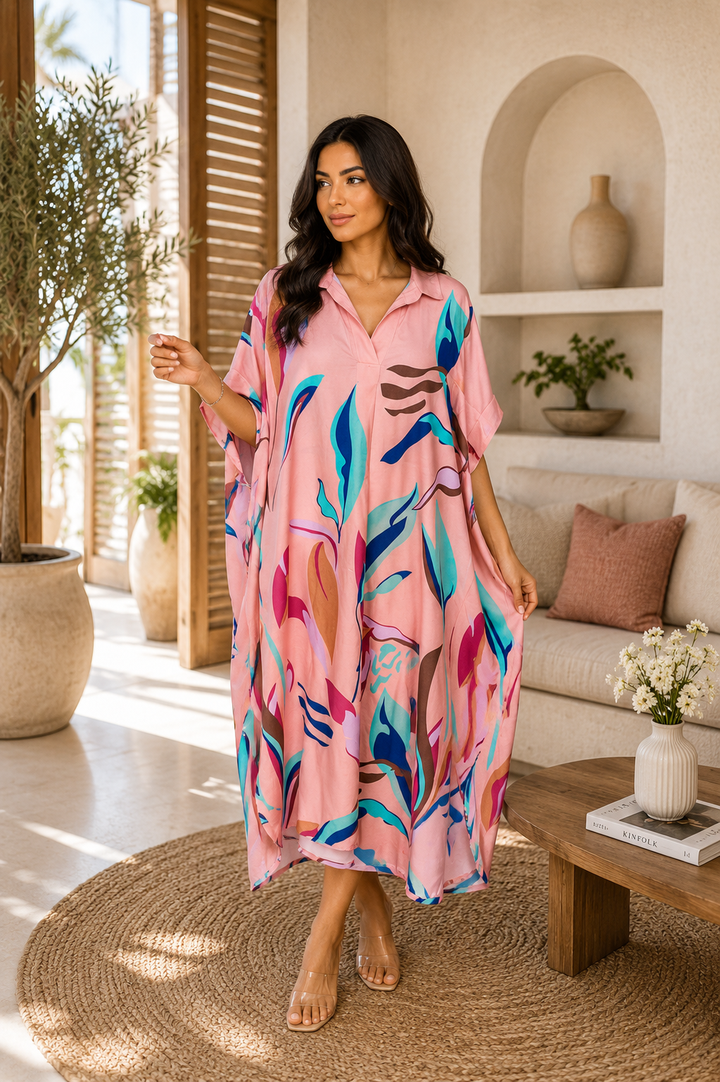 Robe Fluide Imprimé Multicolore