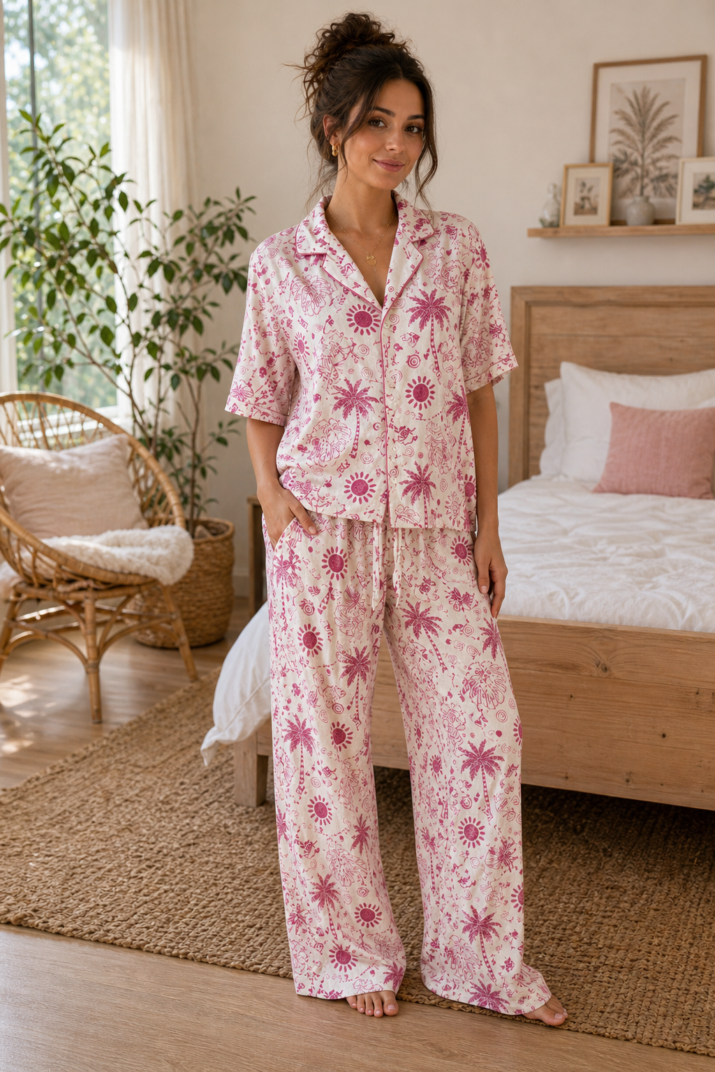 Pyjama Palmier Rose