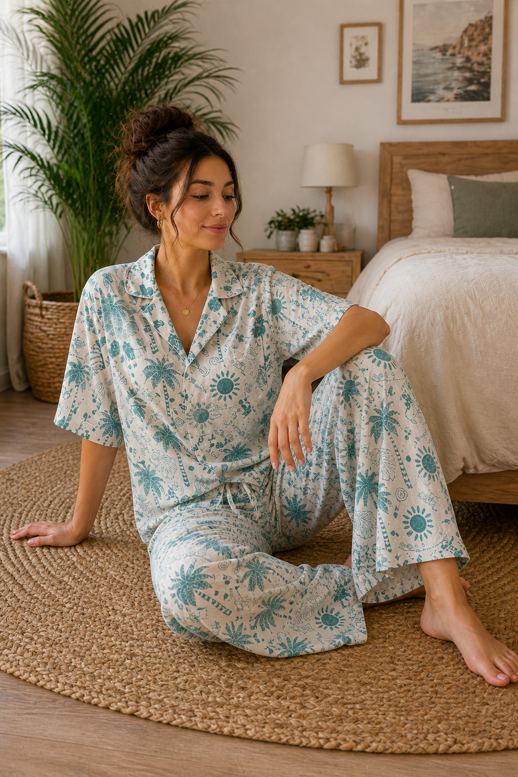 Pyjama Palmier Bleu