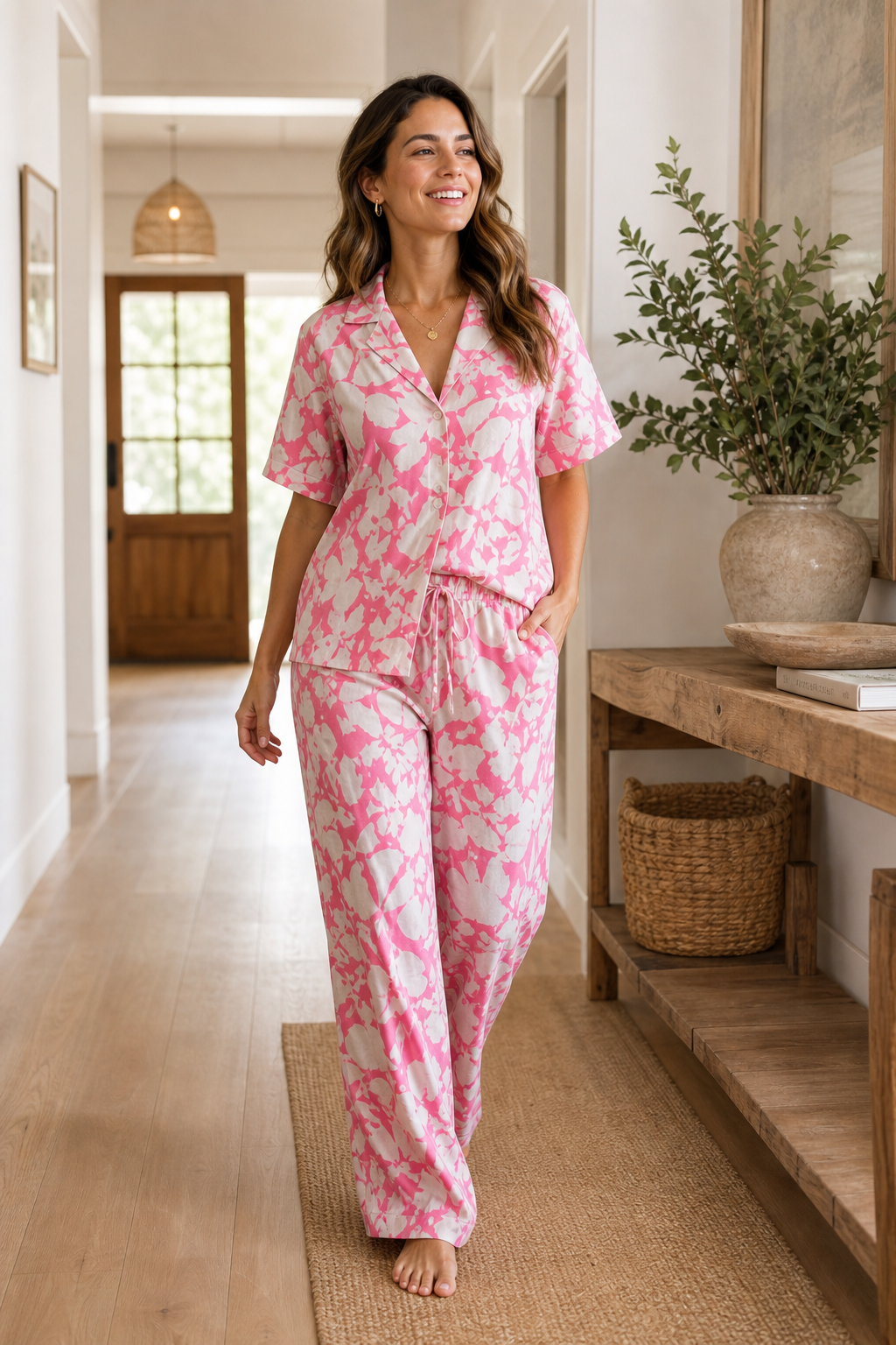 Pyjama Fleuri Rose