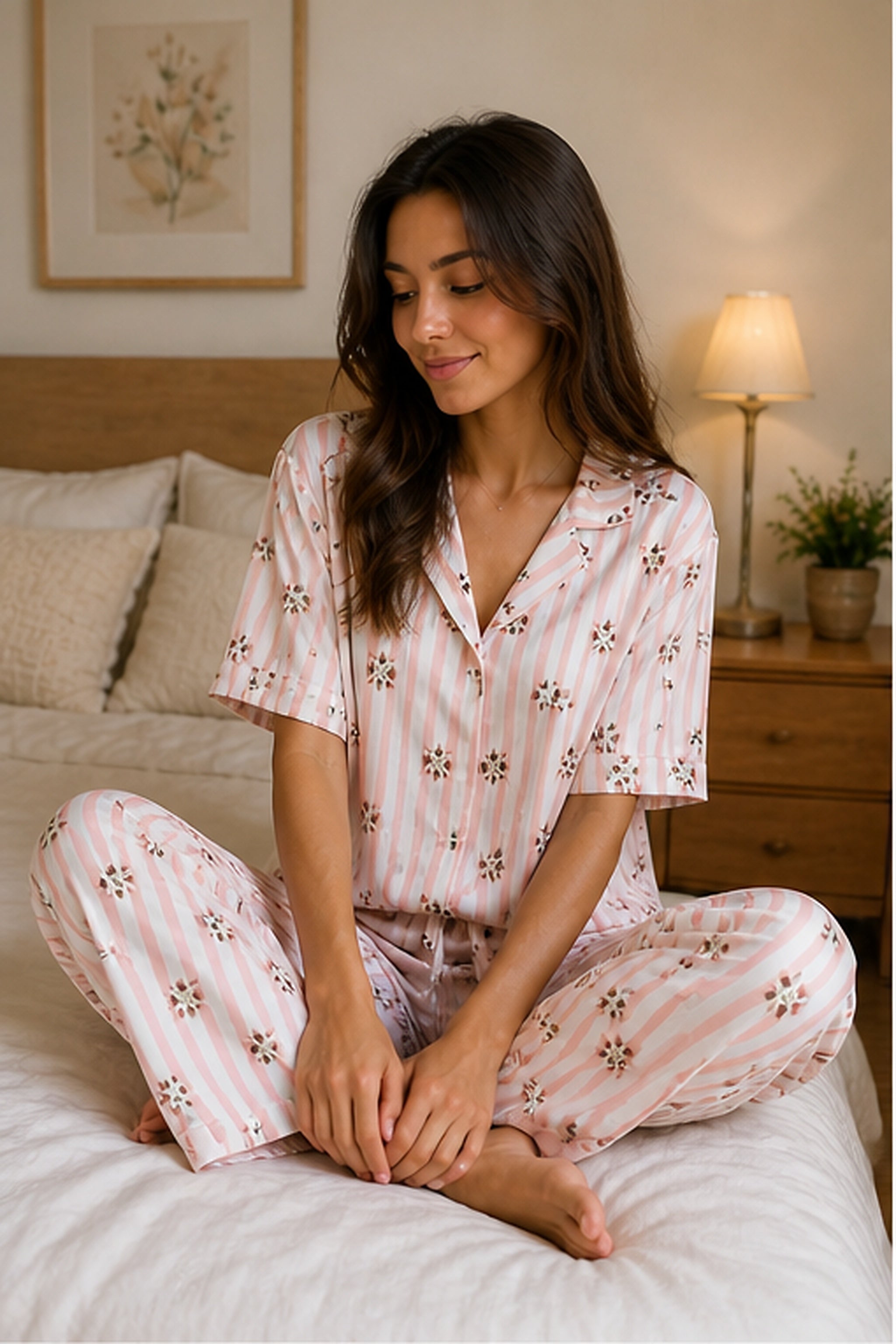 Pyjama Rayé Rose
