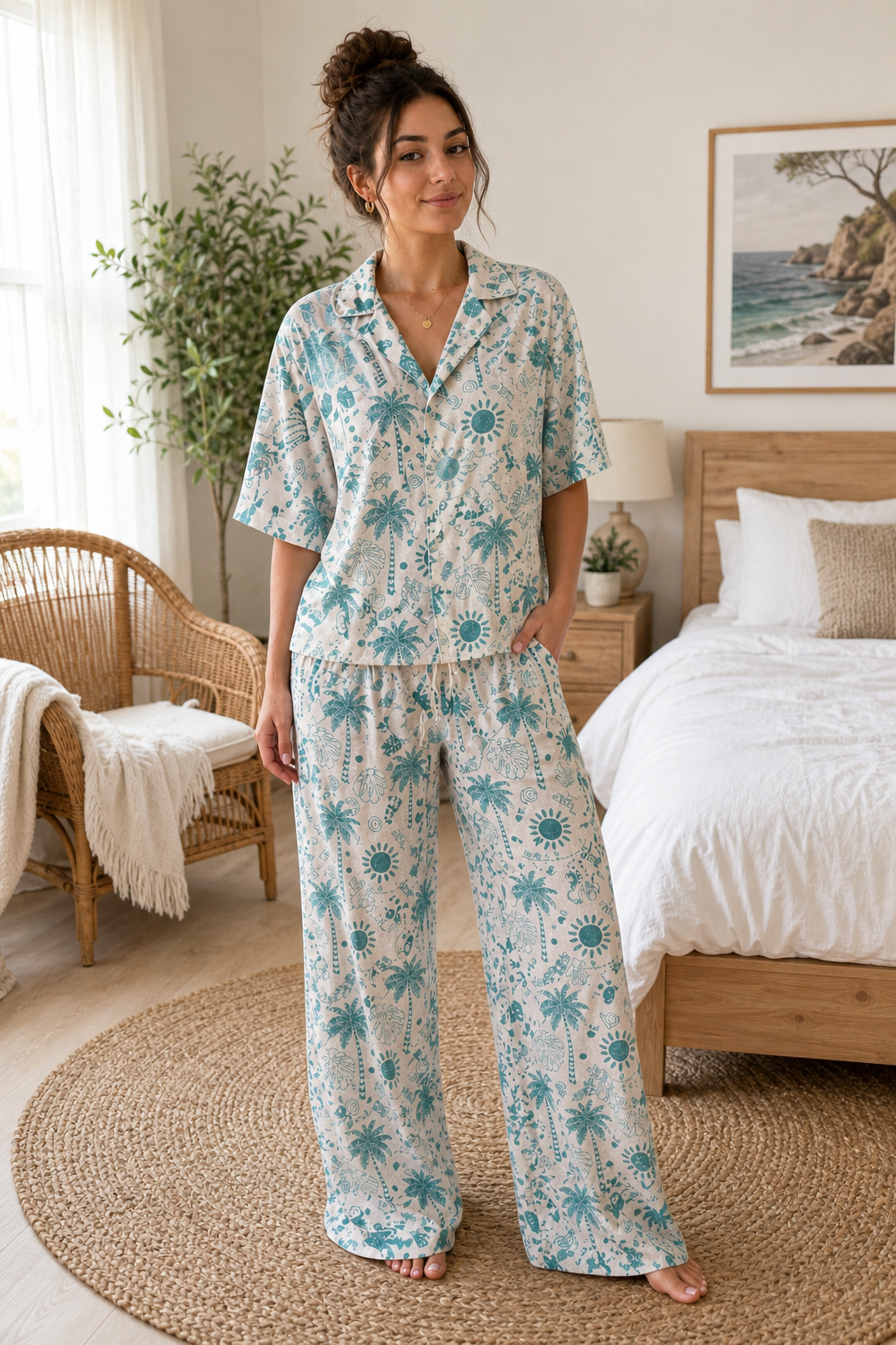 Pyjama Palmier Bleu