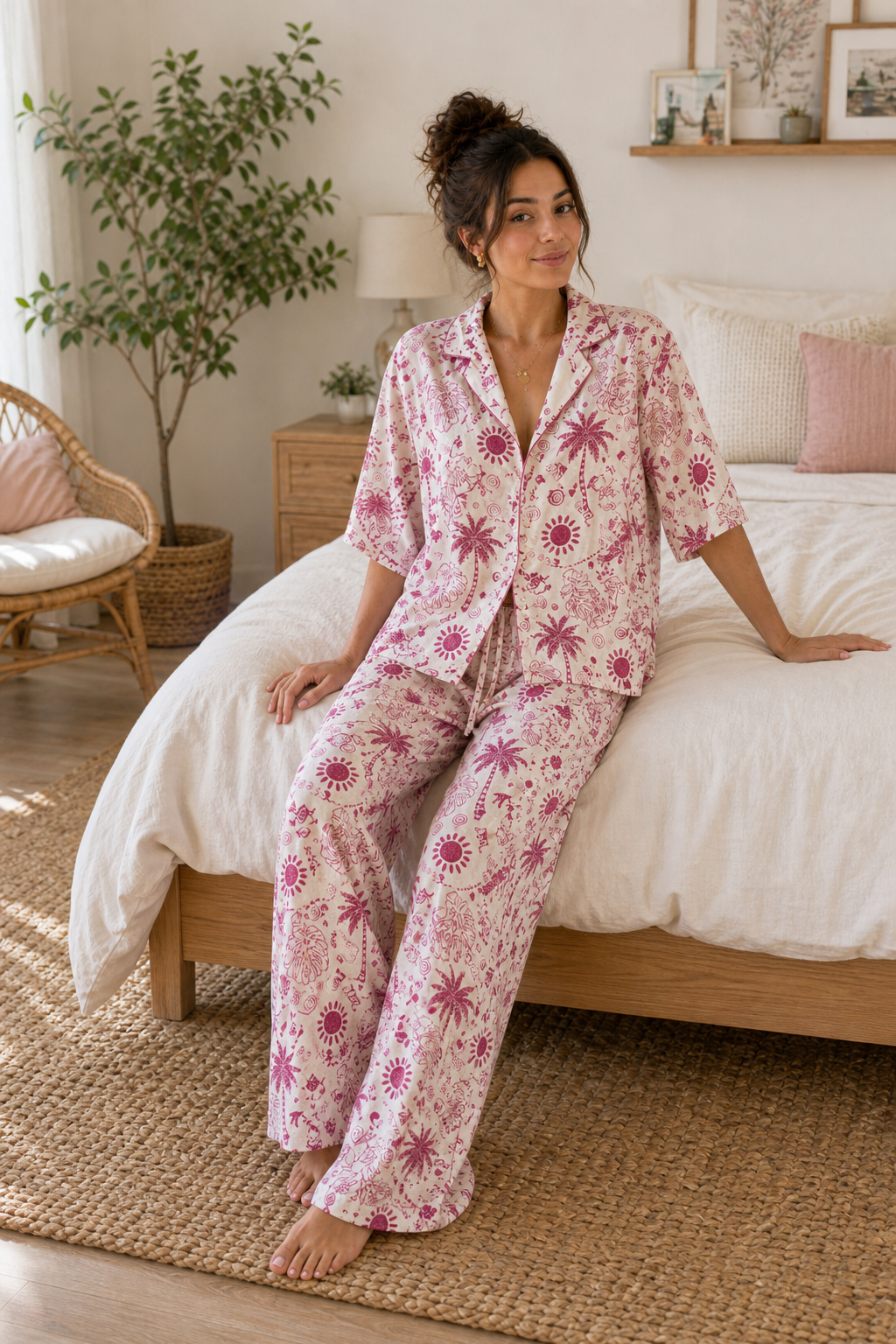 Pyjama Palmier Rose