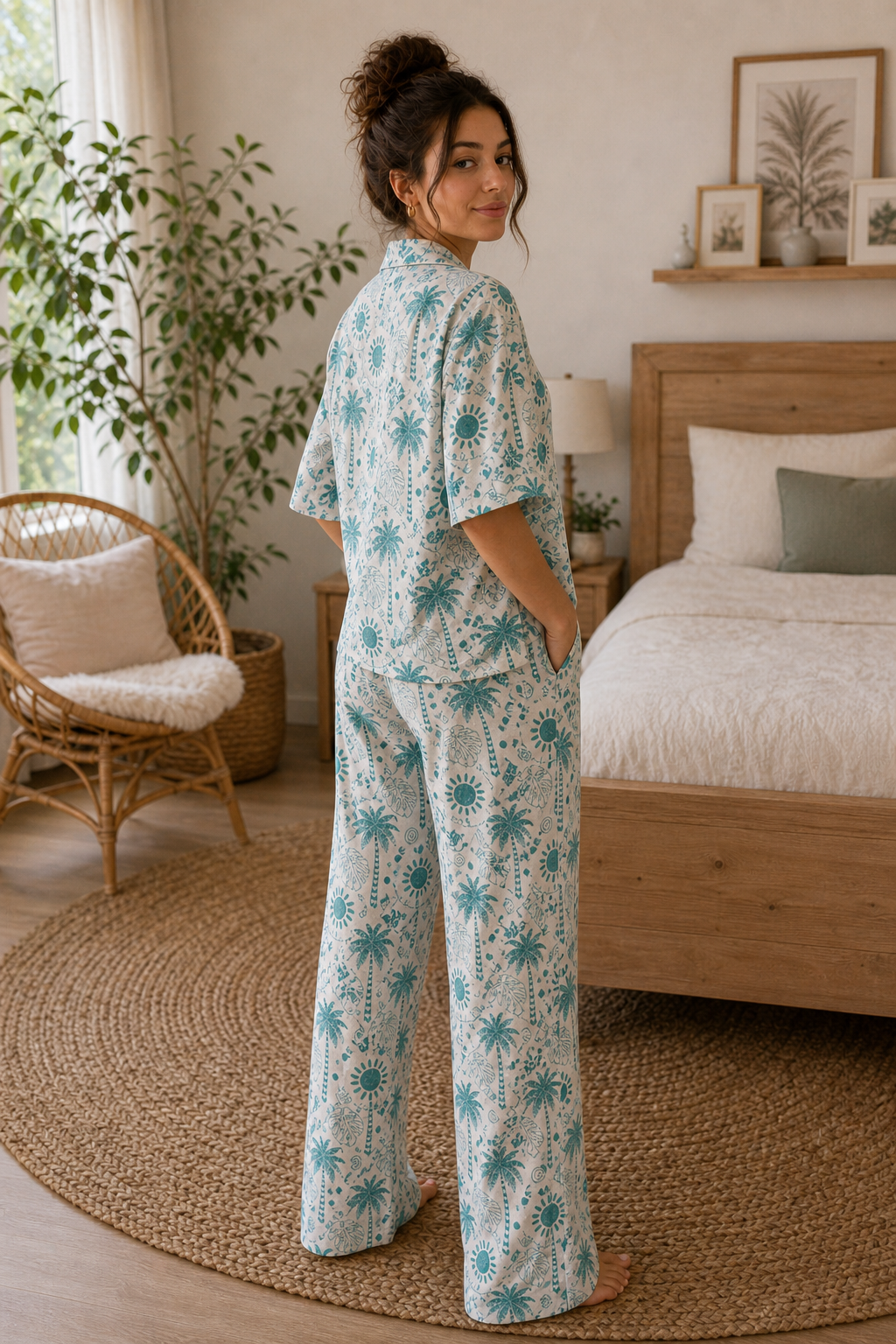 Pyjama Palmier Bleu