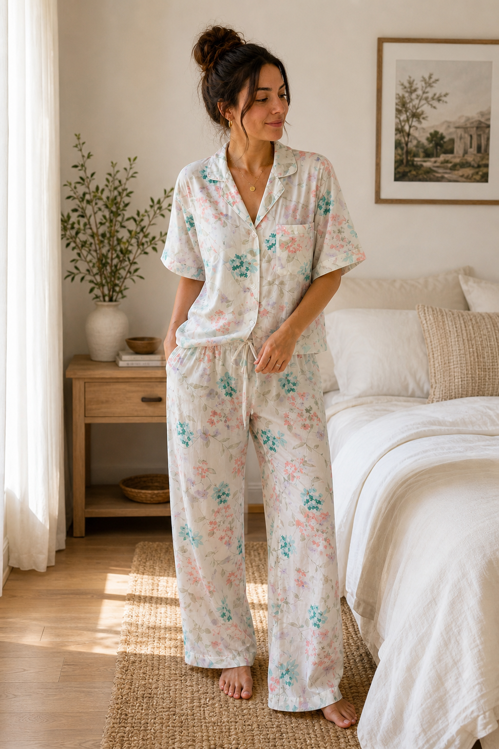 Pyjama Fleuri Rose