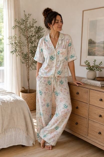 Pyjama Fleuri Rose