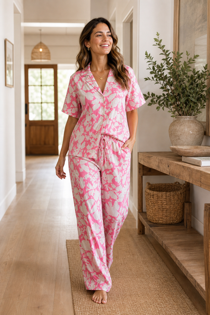 Pyjama Fleuri Rose