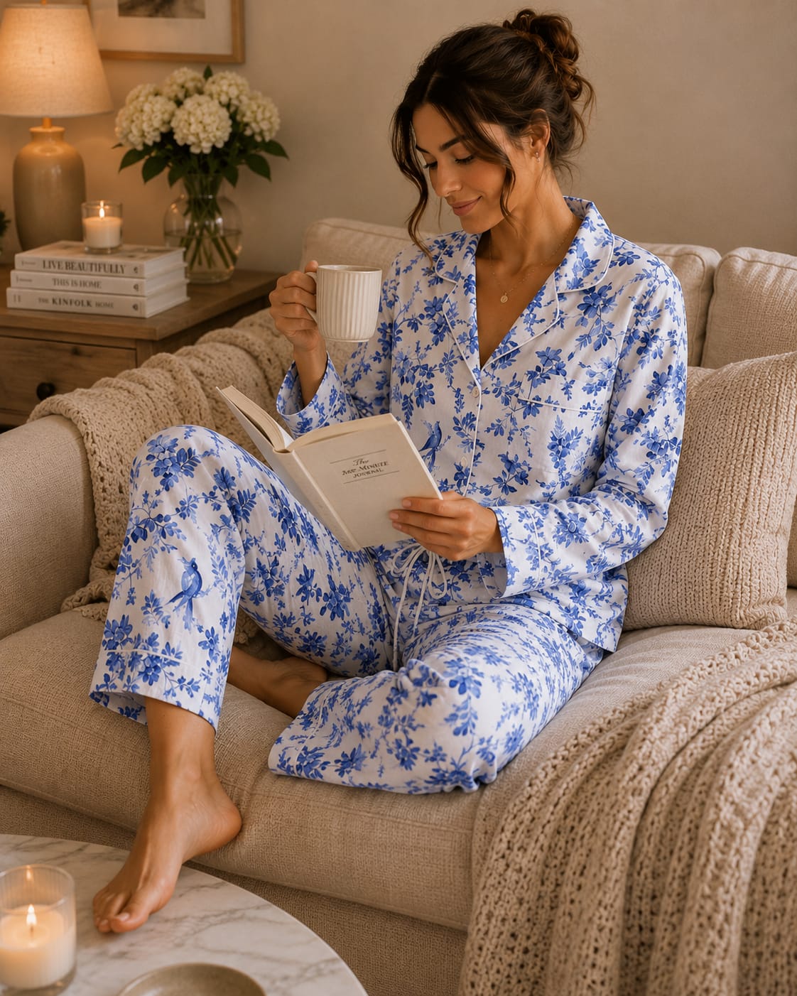 Pyjama Femme Fleuri Satiné – Ensemble Chic & Confort Disponible en 4 Couleurs
